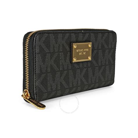 michael kors continental wallet black trifold|Michael Kors crossgrain leather wallet.